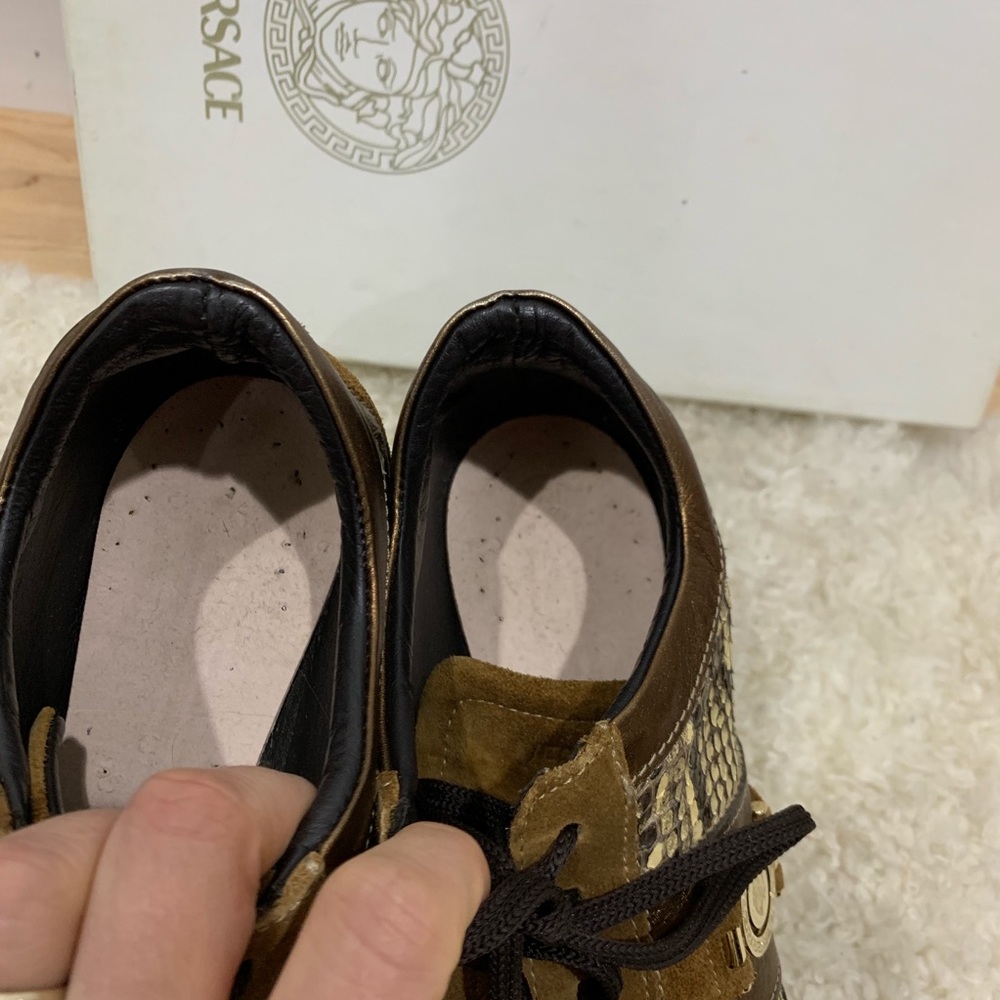 Versace snake skin suede lace up shoes Sz 38 - Picture 6 of 6